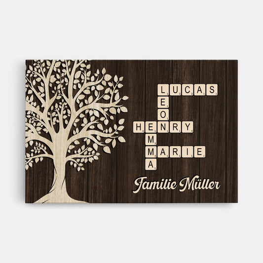 7329CGE1 die familie baum personalisierte kreuzwortratsel leinwand 7329C8V5I