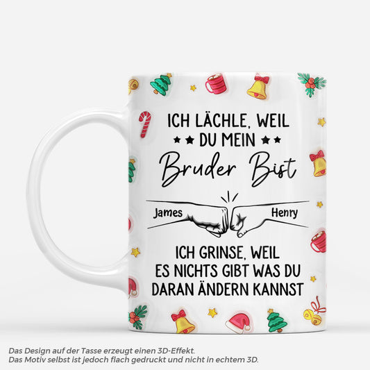 7333MGE1 3d druck effekt ich lachle weil du mein bruder bist personalisierte weihnachtstasse bruder 7333M8T5E_b972f9cf 09ea 4023 b63c 2c1696961f1a