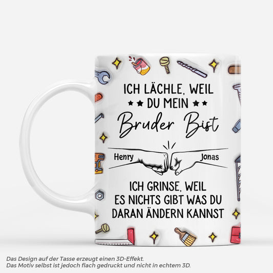 7340MGE1 3d druck effekt ich lachle weil du mein bruder bist personalisierte weihnachtstasse bruder papa 7340M_88a145ff f6dc 4988 92e7 efc397b2517d