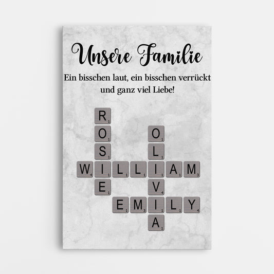 7386CGE1 unsere familie etwas verruckt etwas laut und ganz viel liebe_ personalisierte kreuzwortratsel leinwand 7386C6P5I
