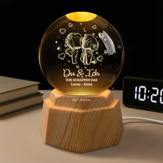 7412LGE1 du ich wir schaffen alles paar 3d kristallkugel personalisiert_ jahrestag 7412LKPWG