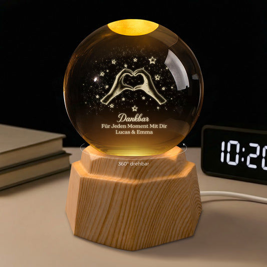 7420LGE1 dankbar fur jeden moment mit dir paar 3d kristallkugel personalisiert 7420LKLMG_1