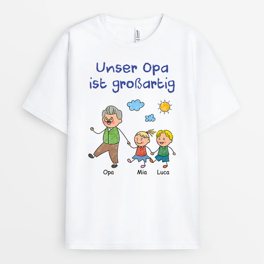 7429AGE1 unser opa ist der beste personalisiertes geschenk t shirt opaoma 7429a8pzb