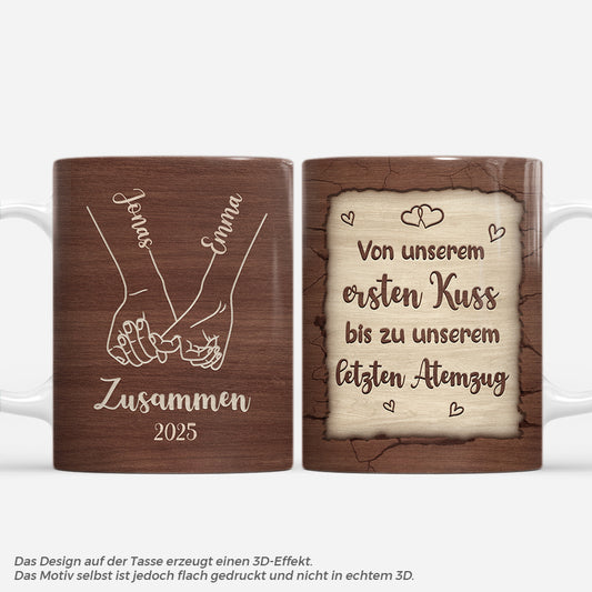 7441MGE1 3d druck effekt vom ersten kuss bis zum letzten atemzug paar tassen personalisiert 7441MTQZG