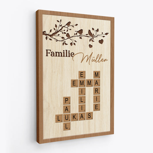 7451CGE2 die familie leinwand kreuzwortratsel personalisiert_ baum 7451C3PZI