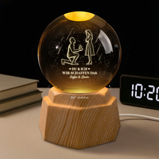 7454LGE1 gemeinsam alt werden seit paar 3d kristallkugel personalisiert heiratsantrag 7454L6VCG