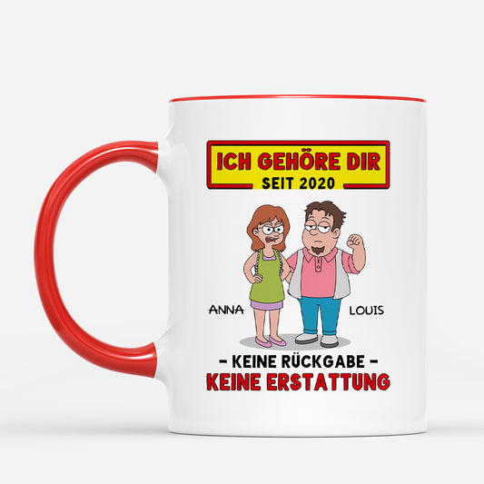 7482MGE2 ich gehore dir keine ruckgabe keine erstattung lustige paar tassen personalisiert 7482M6TWA