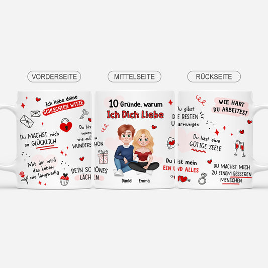 7544MGE1 10 grunde warum ich dich liebe personalisierte tasse mit foto_ paar 7544MSFAG