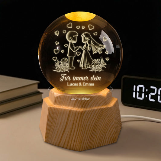 7561LGE1 zusammen seit 3d kristallkugel personalisiert paar 7561L6LMG_1