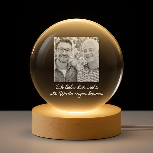 7634LGE1 hab dich lieb mama kristallkugel personalisiert foto mama papa 7634LTFNB