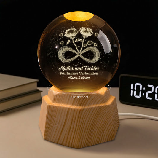 7648LGE1 mama tochter fur immer verbunden 3d kristallkugel personalisiert mama 7648L3LCA