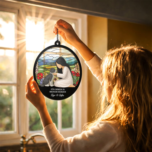 7667UGE2 wenn liebe allein dich hatte halten konnen hattest du ewig gelebt personalisierte trauergeschenke acryl sonnenfanger katze 7667ucpnd