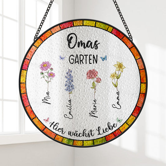7686UGE1 omas garten hier wachst liebe personalisiertes geschenk garten_ buntglas sonnenfanger omamama 7686ucq5a