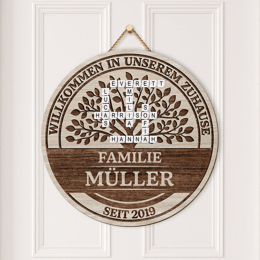 7710QGE2 willkommen in unserem zuhause personalisiertes kreuzwortratsel geschenk holzschild 7710q8pwi_31cc3e72 b050 44da 8efc 72ff835d1929