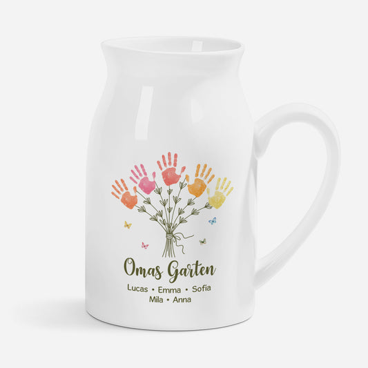 7719OGE1 omas garten handabdruck personalisiertes geschenk keramik vase oma mama 7719o8lca