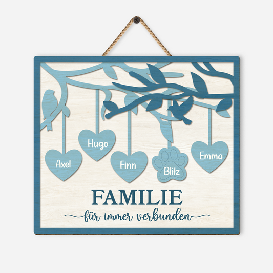 7739QGE2 die liebe einer familie wahrt ewig personalisierte geschenke familie holzschild mit hund katze 7739q3tai