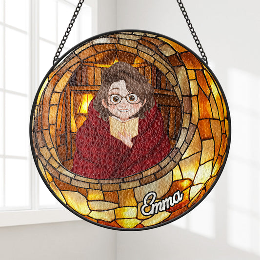 7754UGE1 bucherwurm personalisierte geschenke fur leseratten_ frauen manner buntglas sonnenfanger 7754uclna