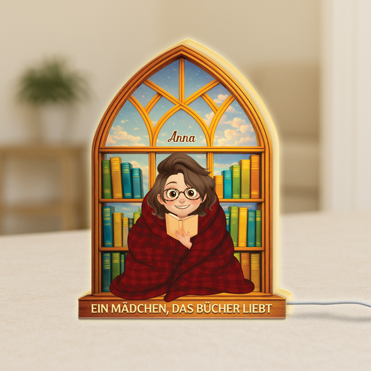 7755LGE1 einfach ein madchen das bucher liebt personalisierte lightbox leseratten_ frauen manner 7755lurta
