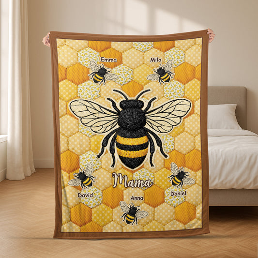 7793BGE2 3d druck effekt mama kinder bienen personalisiertes geschenk kuscheldecke mamaoma 7793bsqwa_b129a3f6 606b 4b21 a8a0 9fd8bf7b0f0b