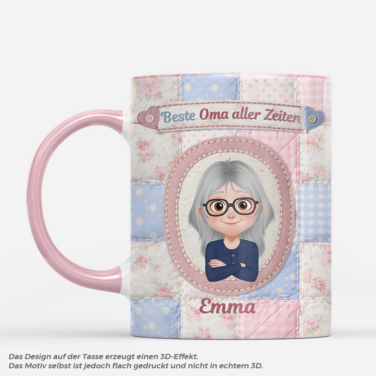 7797MGE1 3d druck effekt beste mama aller zeit omamama tasse personalisieren foto patchwork 7797msrca