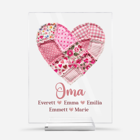 7809RGE1 oma enkelkinder patchwork acryl aufsteller personalisiert mit stander omamama 7809r8fca