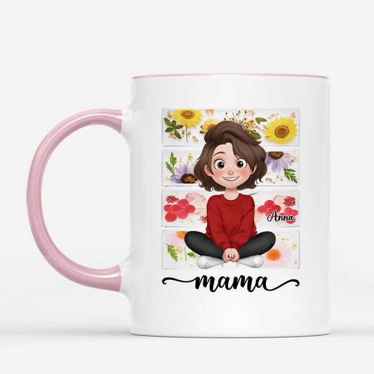 7828MGE2 oma cartoon personalisiertes geschenk mama oma tasse blumen resin harz 7828mthza