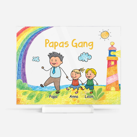 7834RGE1 mamas gang personalisiertes geschenk acryl aufsteller mit stander papamama buntstifte 7834rtpta