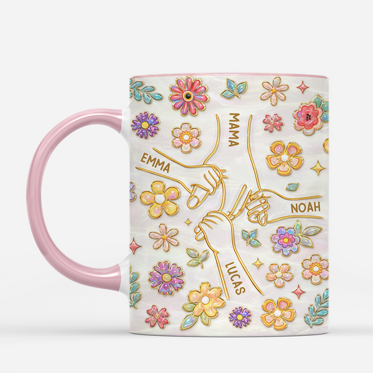 7892MGE2 3d druck effekt hand in hand oma mama tasse personalisieren gold optik 7892msfza