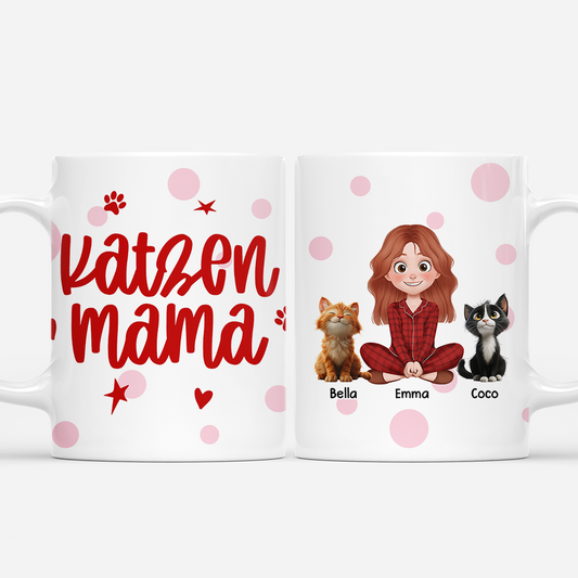 7899MGE3 katzenmama katzenpapa cartoon katzen tasse personalisiert 7899m3fad