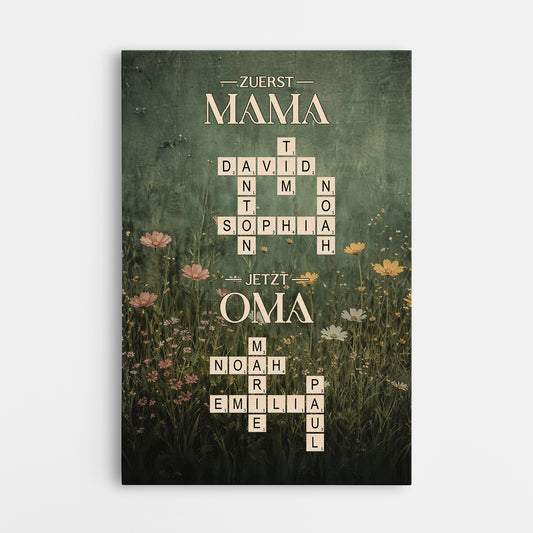 7902CGE1 erst mama jetzt oma personalisiertes kreuzwortratsel geschenk leinwand fur oma resin harz 7902c8pna