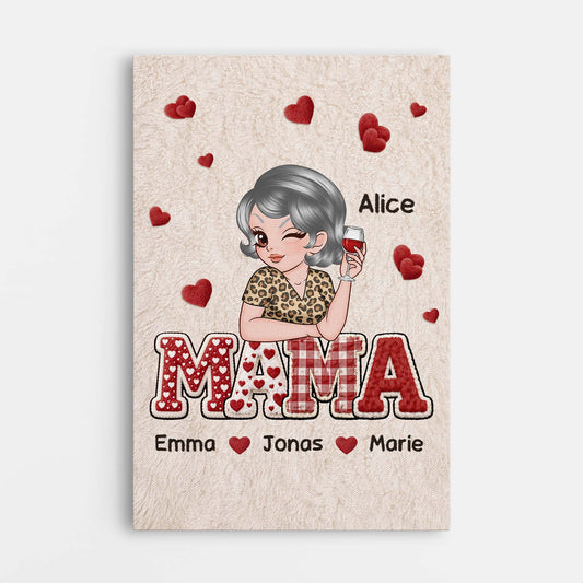 7941GE1 mama kinder mit namen personalisiertes geschenk leinwand mama papa 7941ctqna