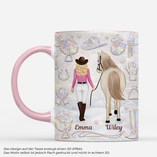 7954MGE1 3d druck effekt pferd und mensch personalisierte tasse manner frauen holografie 7954m8fcu