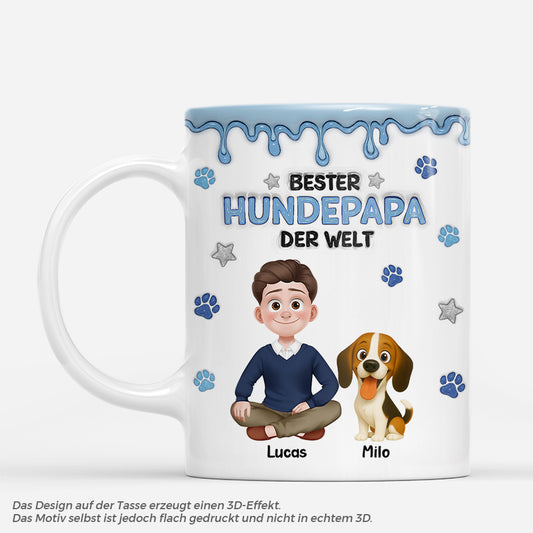 7966MGE1 3d druck effekt bester hundepapa der welt personalisierte hunde geschenke tasse drip optik 7966m8qzc