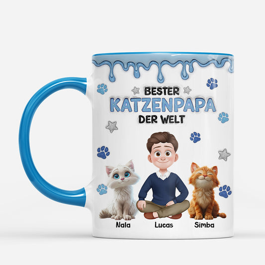 7966MGE2 3d druck effekt beste katzenmama der welt personalisierte geschenke katze tasse drip optik 7966m8qzd