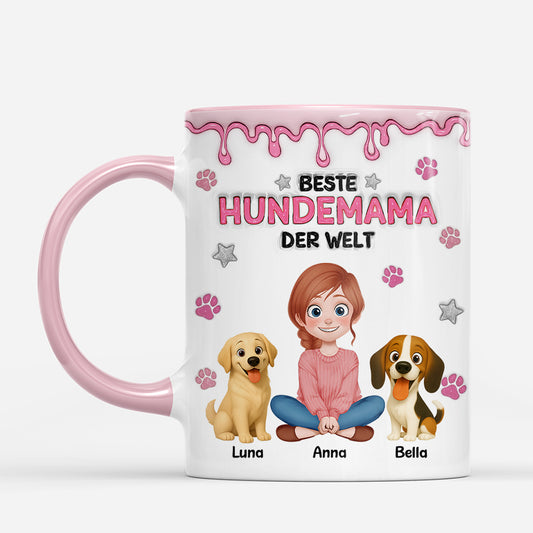7966MGE2 3d druck effekt bester hundepapa der welt personalisierte hunde geschenke tasse drip optik 7966m8qzc