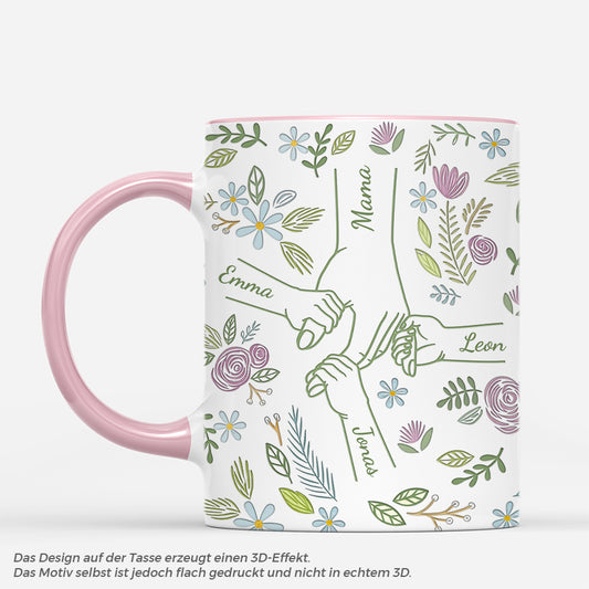 7967MGE1 3d druck effekt hand in hand pflanze personalisiertes geschenk mamaoma tasse 7967m3qta