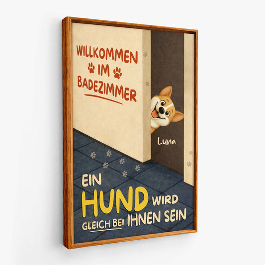 7974CGE2 ein hund wird gleich bei ihnen sein personalisierte hunde geschenke leinwand 7974ccqmc