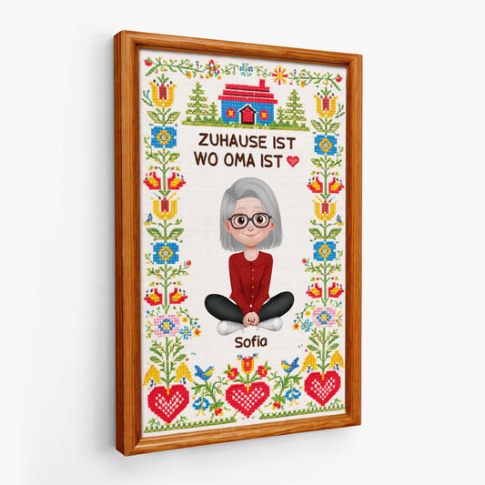 7975CGE1 zuhause ist wo mama ist personalisierte leinwand mama oma kreuzstich 7975ccvca_3