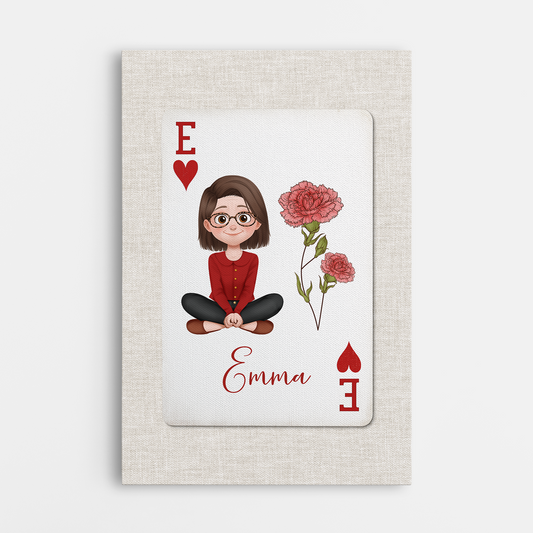 7976CGE1 name blume personalisierte leinwand mama oma spielkarten 7976ctfna