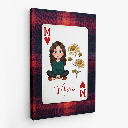 7976CGE2 name blume personalisierte leinwand mama oma spielkarten 7976ctfna