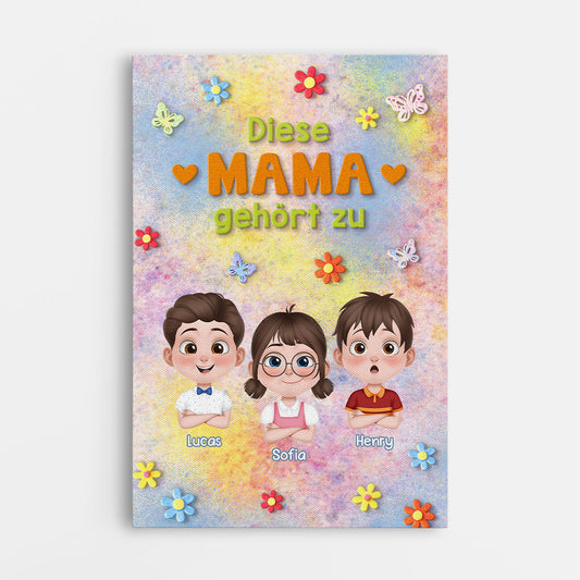 8004CGE1 diese mama gehort zu personalisiertes geschenk leinwand mama papa farbspritzer 8004c6kaa