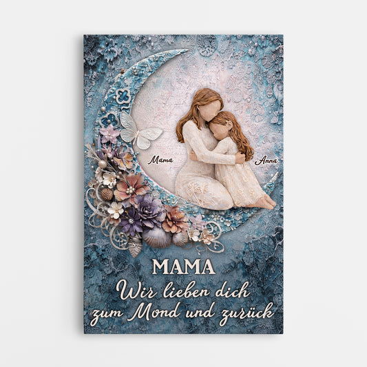 8006CGE1 ich liebe dich bis zum mond und zuruck personalisierte leinwand mama papa 8006c6pwa