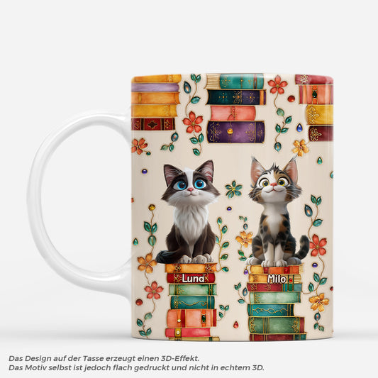 8013MGE1 3d druck effekt katze bucher personalisierte geschenke katze tasse 8013m6dzd
