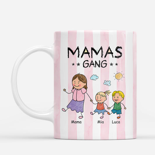 8053MGE1 mamas gang personalisiertes geschenk opaomapapamama tasse streifen buntstifte 8053m8p8a