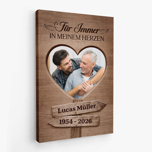 8061CGE2 fur immer geliebt fur immer vermisst personalisierte trauergeschenke leinwand mit foto 8061ccqmi