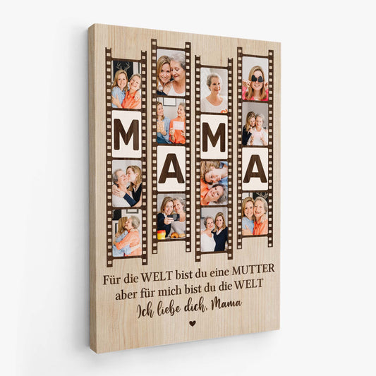 8067CGE1 fur die welt bist du ein papa fur uns bist du die welt personalisierte leinwand mama papa mit foto rollfilm 8067c3vab_2