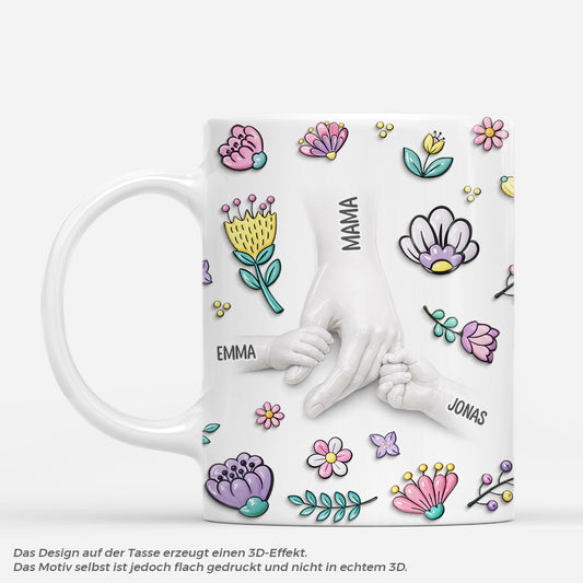 8070MGE1 3d druck effekt hand in hand personalisiertes geschenk mamaoma tasse lila blumen 8070m6pna