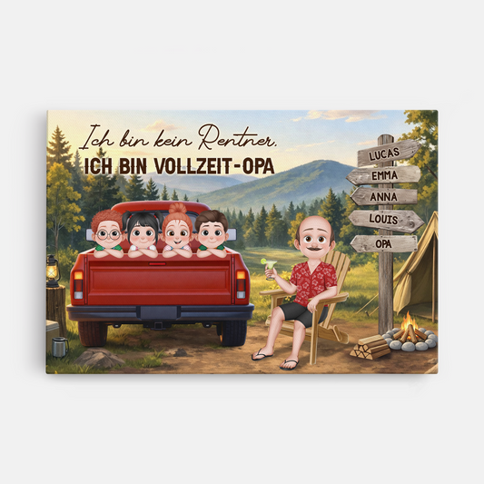 8160CGE1 ich bin kein rentner ich bin vollzeit opa personalisierte leinwand fur omaopa 8160csxwa