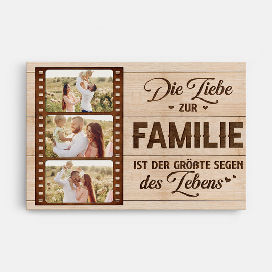 8162CGE1 die liebe zur familie ist der grosste segen des lebens personalisierte leinwand mamapapa foto 8162csfwi