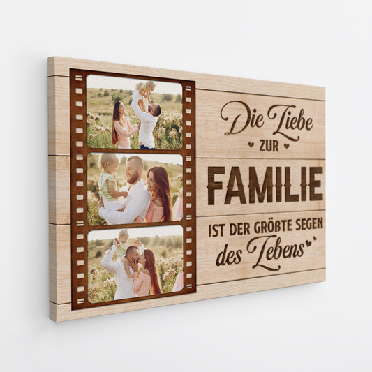 8162CGE2 die liebe zur familie ist der grosste segen des lebens personalisierte leinwand mamapapa foto 8162csfwi